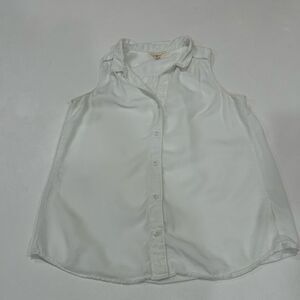 Cloth & Stone White Sleeveless Button Down Top Size S